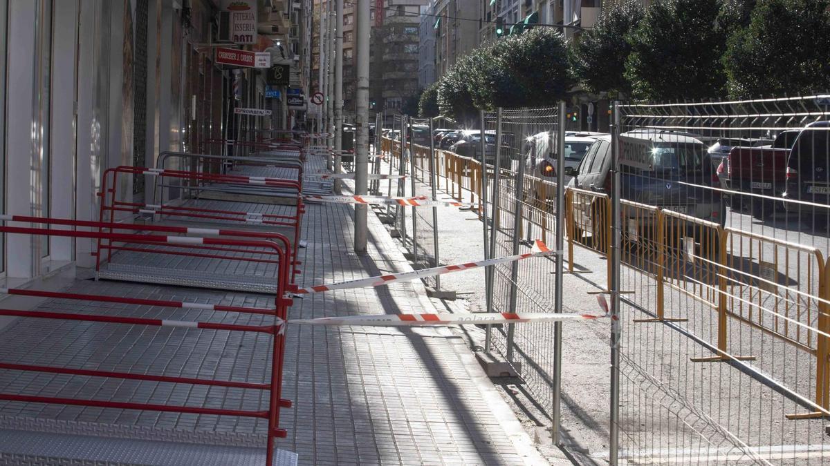 Obras en la calle Gregorio Molina de Xàtiva