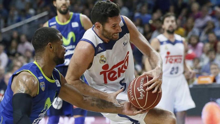 Rudy Fernández penetra a canasta en un partido de esta temporada con el Real Madrid.