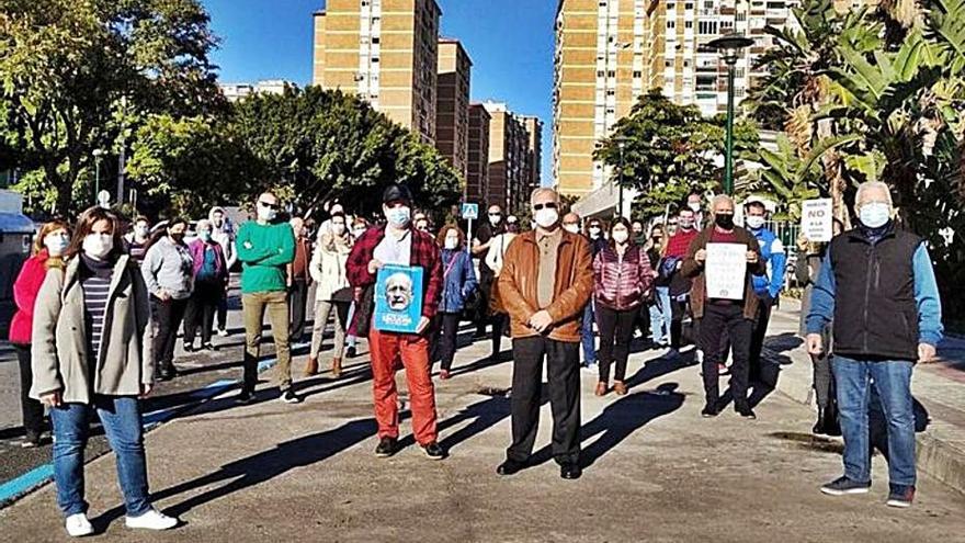 Vecinos de Huelin contrarios al SARE, en diciembre.