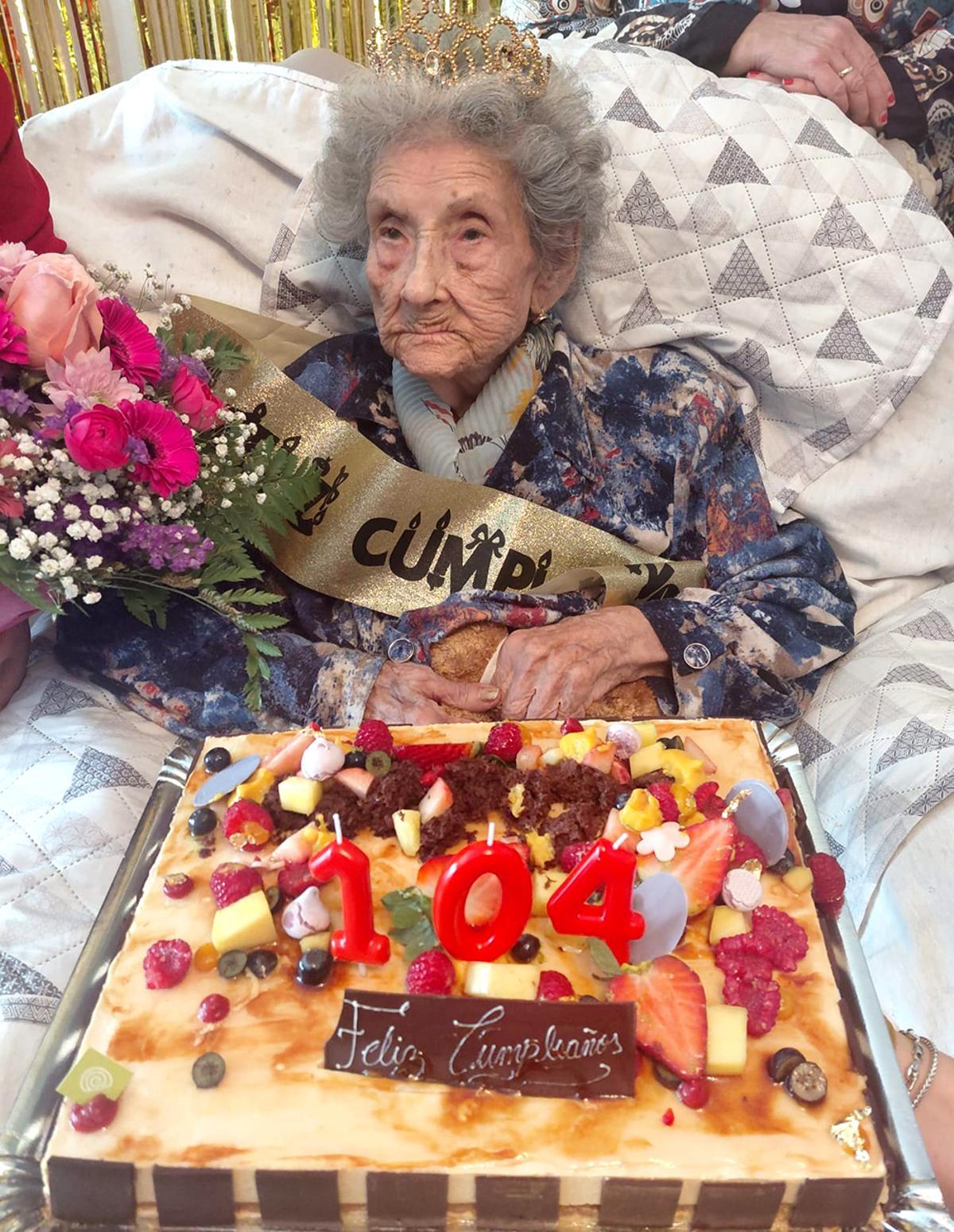 La alteana Ana Maria `La Batana´el día que cumplia 104 años de edad