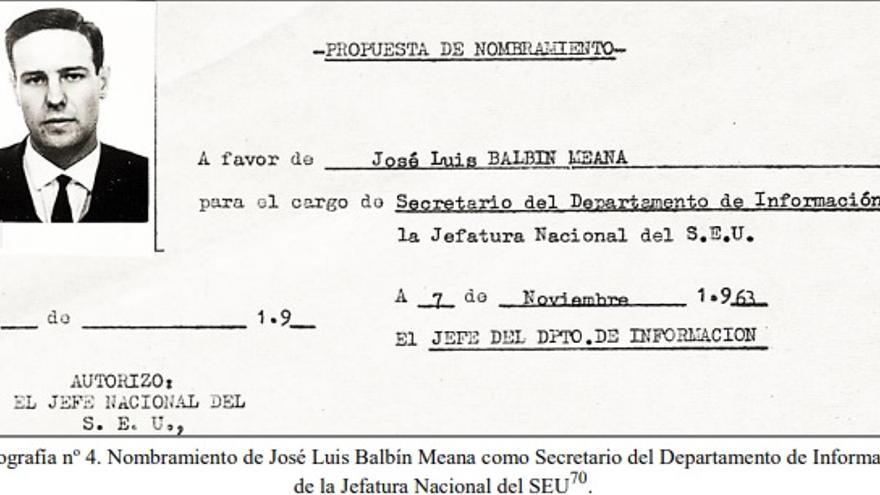 Documentación de José Luis Balbín, incluida en la tesis de Sergio Rochera.