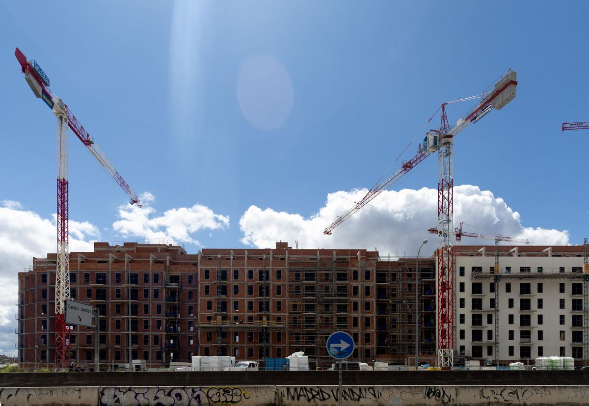 Bloque de viviendas en construcción en Madrid.