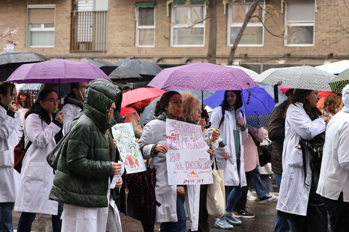 Manifestación de sanitarios de este domingo.