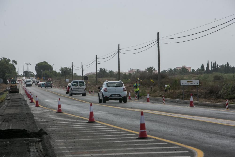 Las obras de la carretera de Santa Pola, en imágen