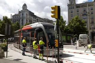 Vídeo | Obras en el tranvía de Zaragoza entre el Coso y Plaza España