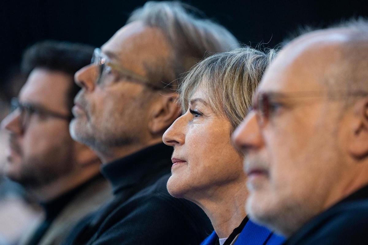 Pere Aragonès, Ernest Benach, Carme Forcadell y Joan Ridao en el congreso de ERC.