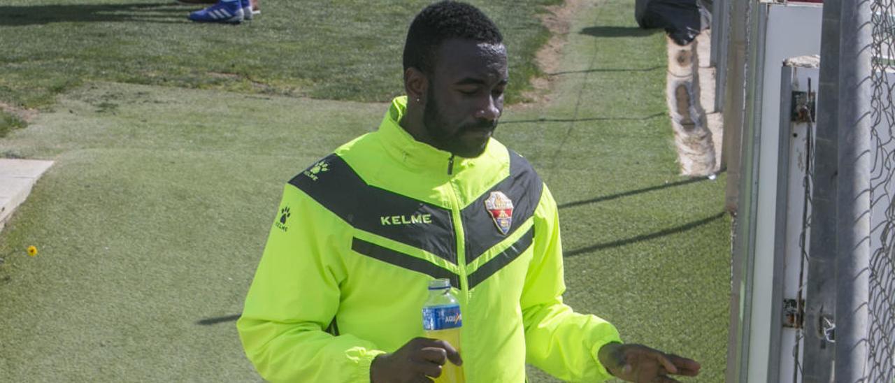 Neyder Lozano, durante un entrenamiento.