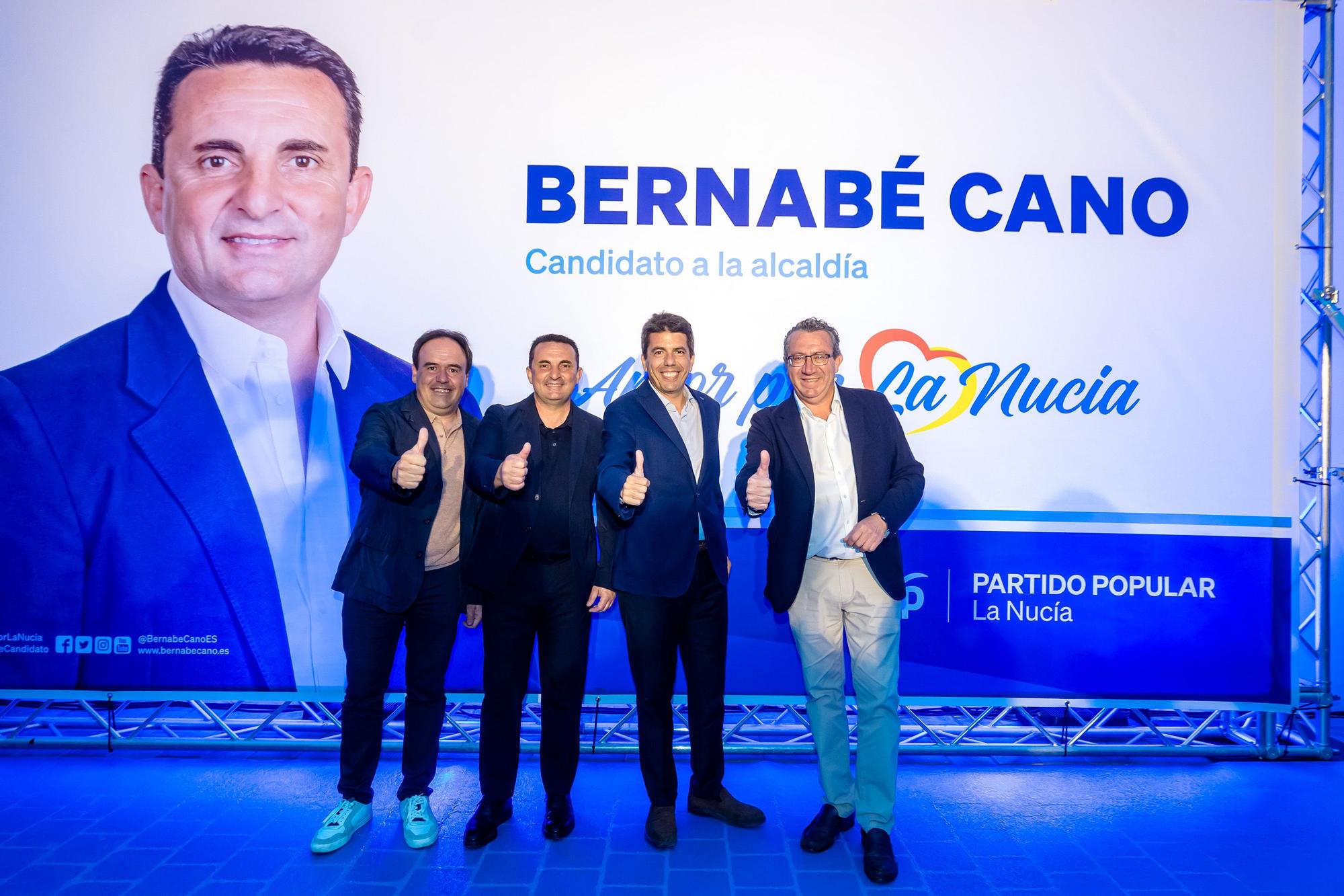 Presentación de Bernabé Cano como candidato a la alcaldía de La Nucía para las elecciones municipales de 2023