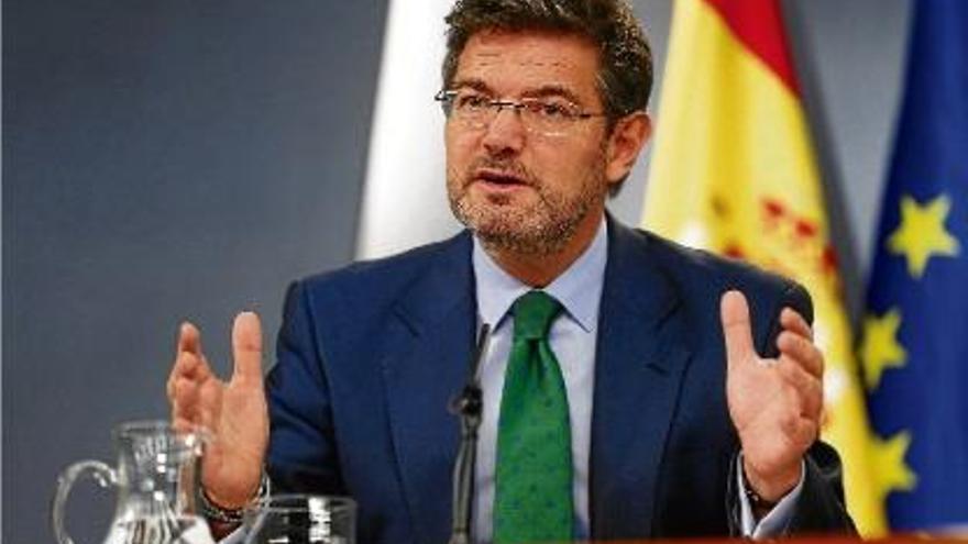 El ministre de Justícia, Rafael Catalá, durant la roda de premsa posterior al Consell de Ministres.