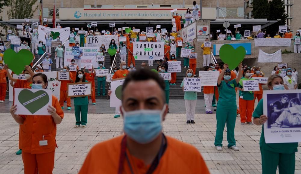 Protesta de sanitarios contra las privatizaciones.