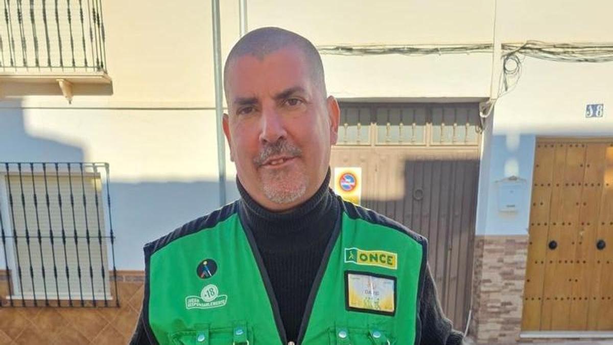 David Jiménez, vendedor desde hace tres meses para la ONCE y que ha repartido 210.000 euros en Antequera.