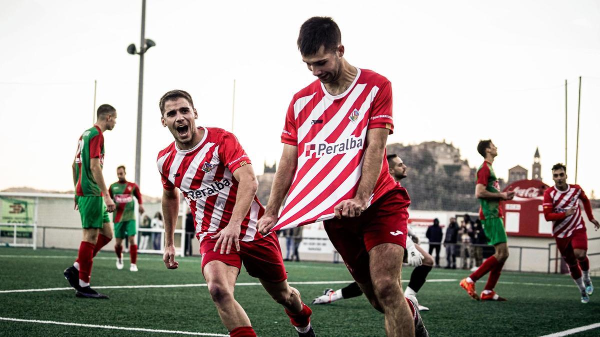 Ramon Artigas celebra el seu gol