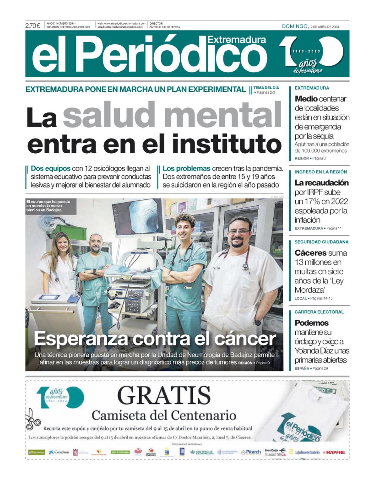 Consulta la portada correspondiente al día 2 de abril de 2023