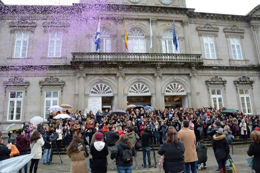 Multitudinaria protesta del 8-M en Pontevedra