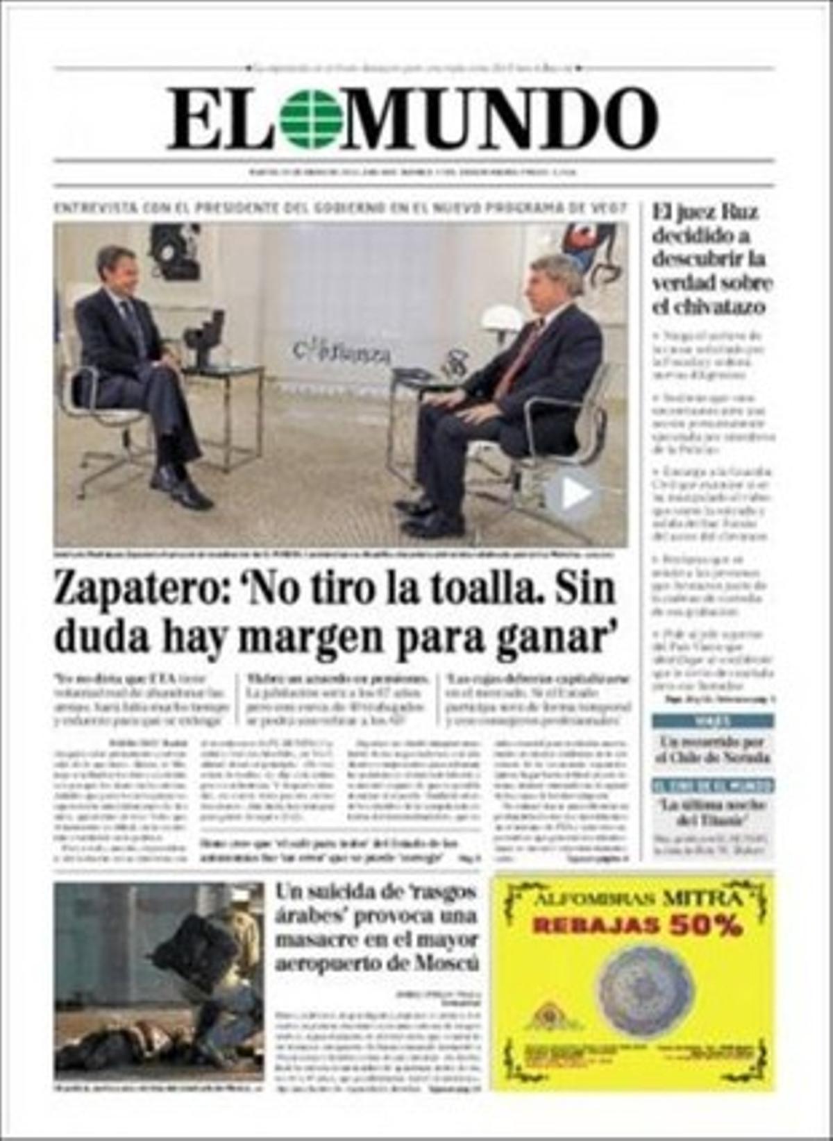 ’El Mundo’ també realça que Esperanza Aguirre insisteix a preferir el dissident del PP Francisco Alvarez-Cascos i que la policia arriba a la conclusió que Correa va regalar 28.000 euros en viatges a Jesús Sepúlveda i Ana Mato.