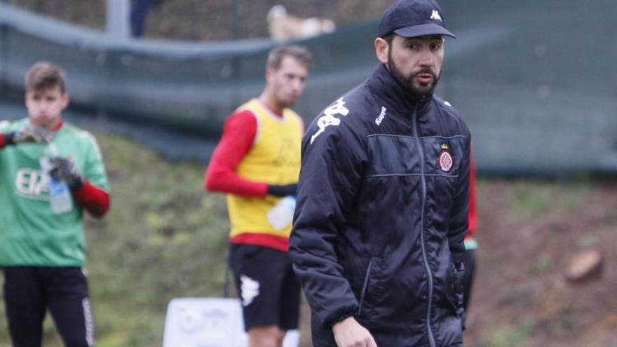 Machín durant un entrenament del Girona