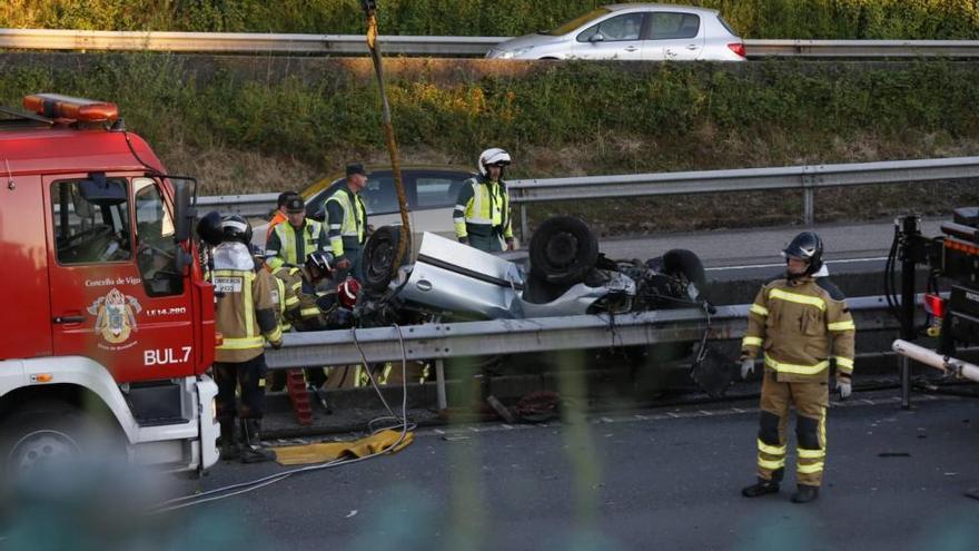 Tres muertos en un brutal accidente en la AP-9, en Vigo