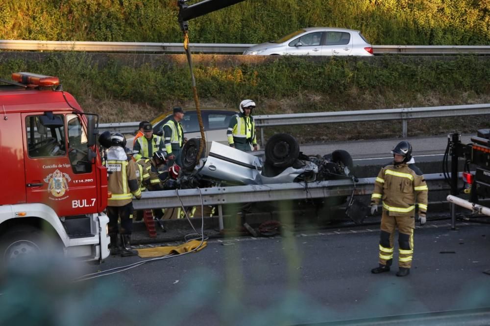 El accidente ocurrió tras la salida de una curva, a la altura de las Torres de Padín