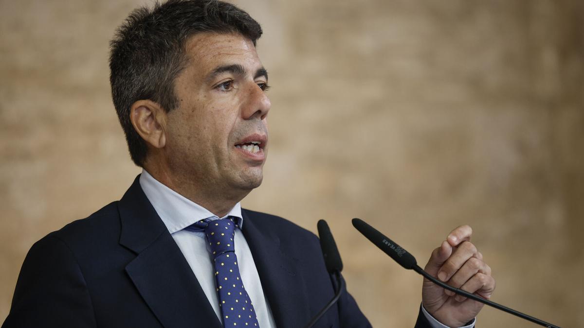 El president de la Generalitat, Carlos Mazón, hoy en València