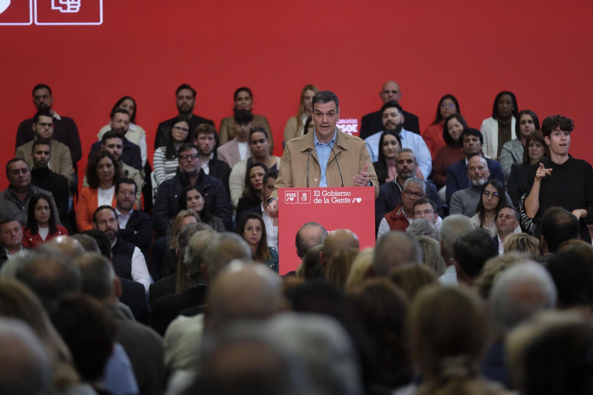 Mitin de Pedro Sánchez en Las Palmas de Gran Canaria