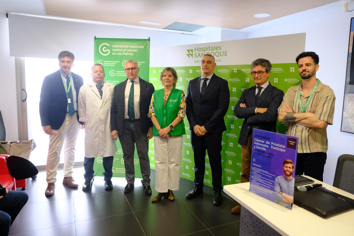 De izquierda a derecha, Pedro Lara, Javier Burgos, Pedro Prada, Marta Lloret, Javier Otero, Andrés Orozco e Ismael González, ayer, durante la celebración de las jornadas.
