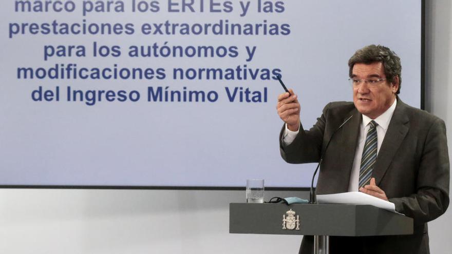 El ministre d&#039;Inclusió, José Luis Escrivá, durant la roda de premsa d&#039;aquest 29 de setembre del 2020