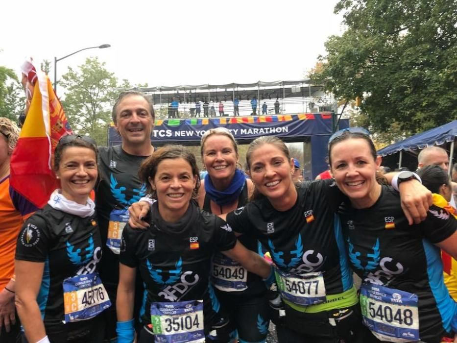 La fallera mayor de 1989, Covadonga Balaguer, en el Maratón de Nueva York