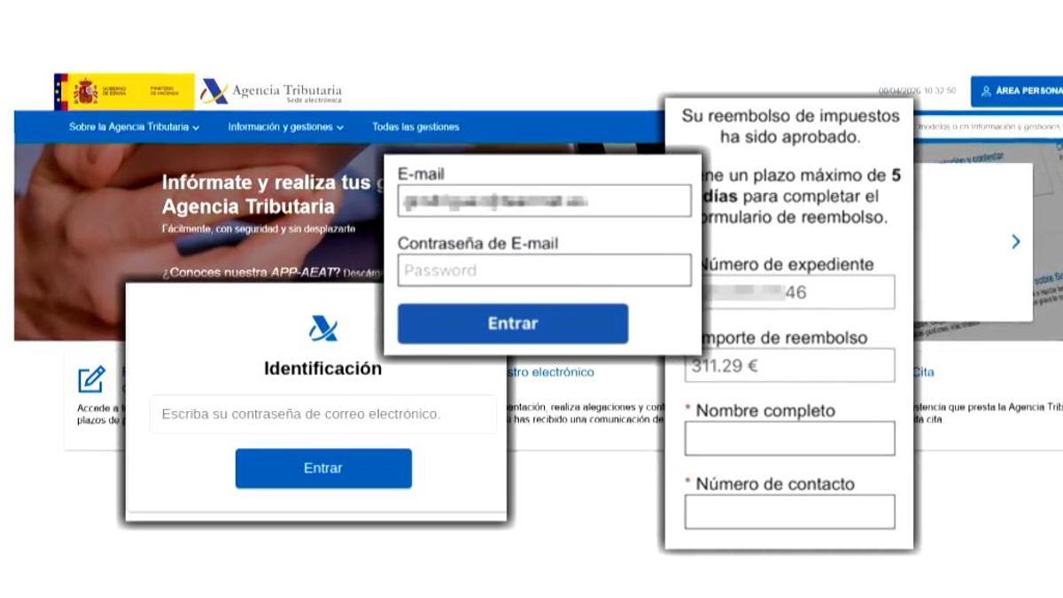 La pàgina web de l'agència tributària