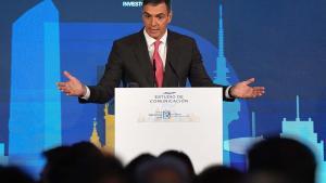 Pedro Sánchez, presidente del Gobierno, durante la clausura de la XIV edición del foro internacional ‘Spain Investors Day’.