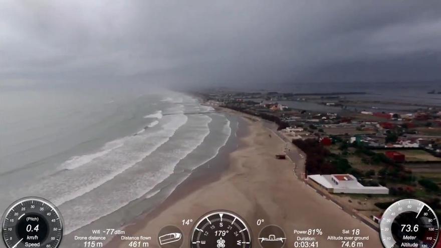 El estado actual de la playa de Pinedo, a vista de dron