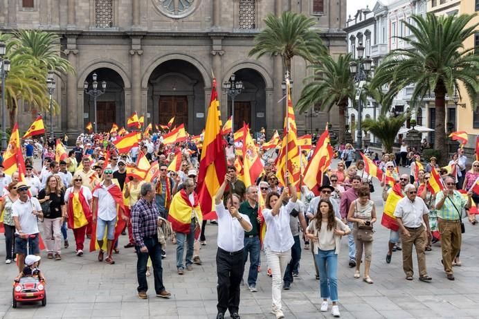 Manifestación en la capital grancanaria en contra del referéndum catalán