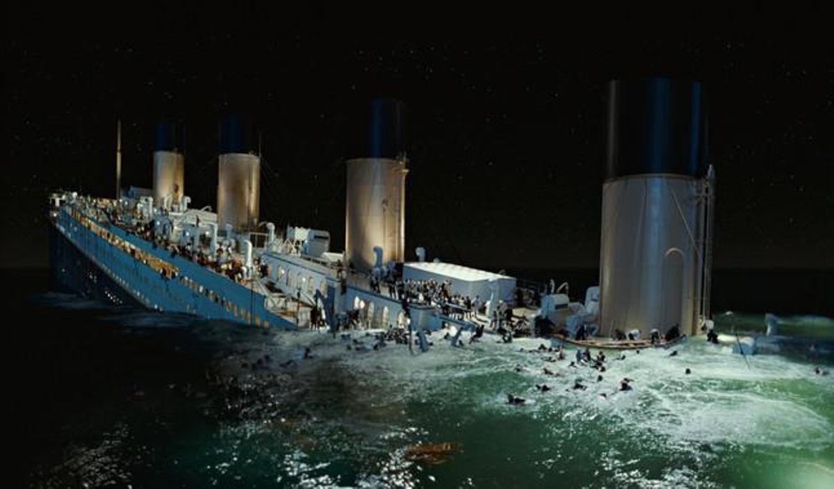 El ’Titanic’, en una escena de la versió en 3D de la famosa pel·lícula de James Cameron que s’acaba d’estrenar coincidint amb el centenari de l’enfonsament.