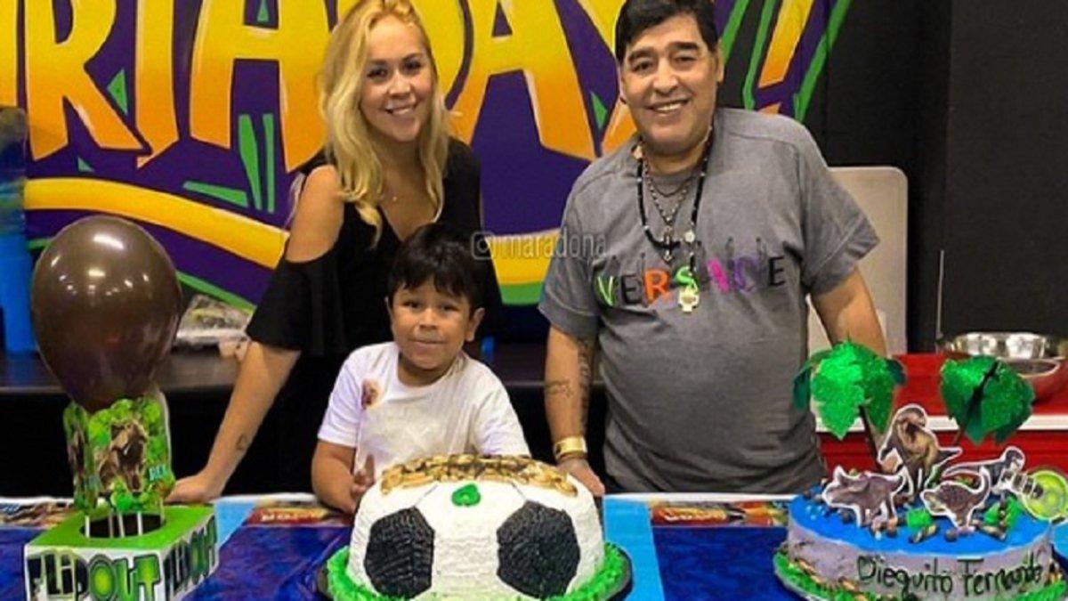 Así celebró Diego Maradona y su esposa el cumpleaños de su hijo