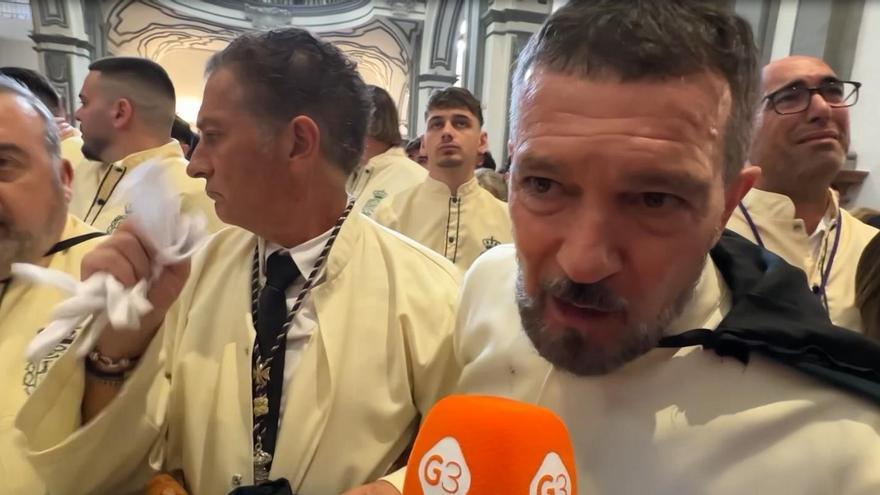 EN VÍDEO | Antonio Banderas muestra su tristeza al ser cancelada la procesión de la cofradía en la que participa