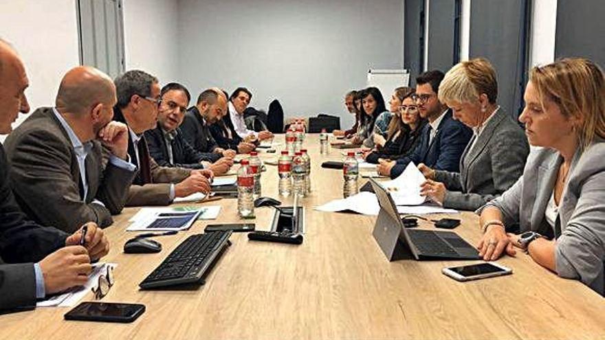 Un moment de la reunió celebrada ahir al matí a Barcelona