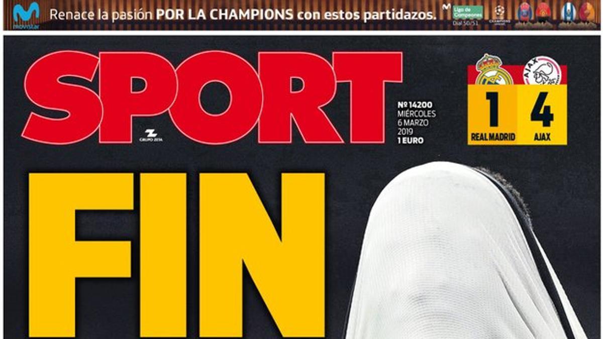 Portada de SPORT del 6 de marzo del 2019