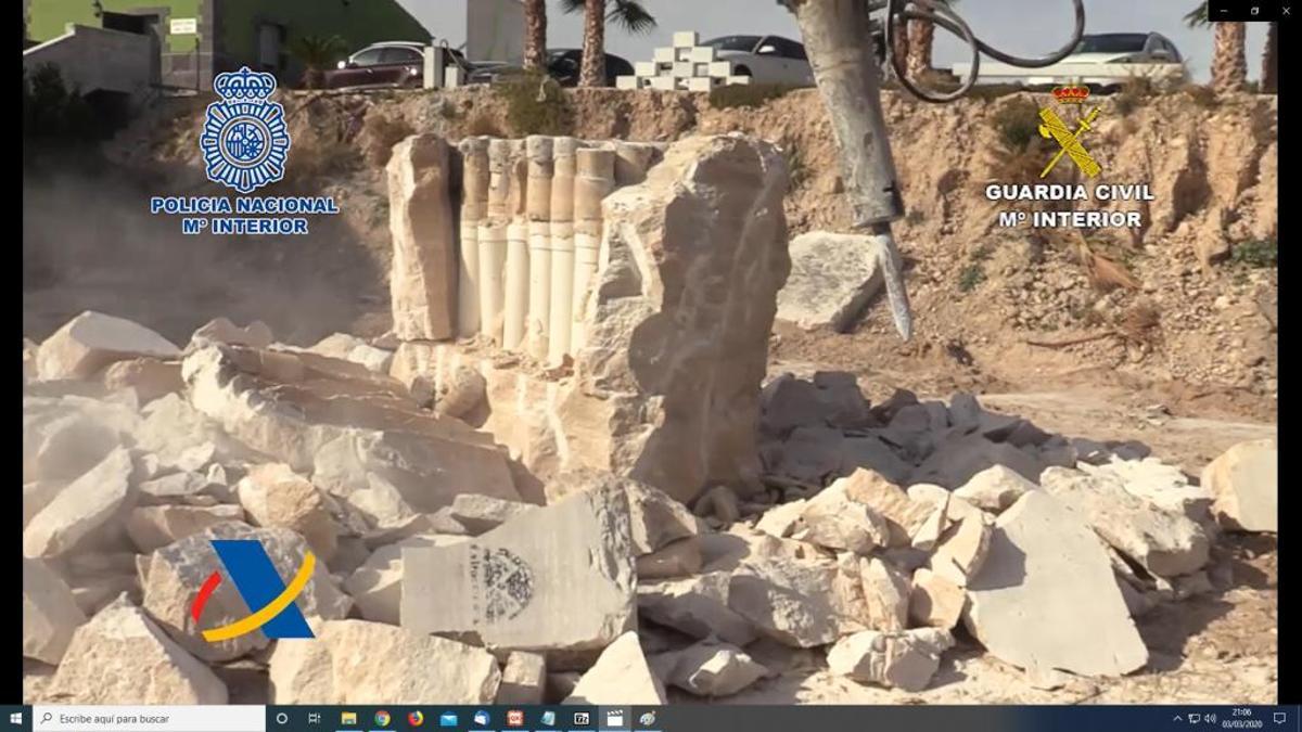 La red que trajo a València metanfetamina en mármol usó bloques de 25 toneladas