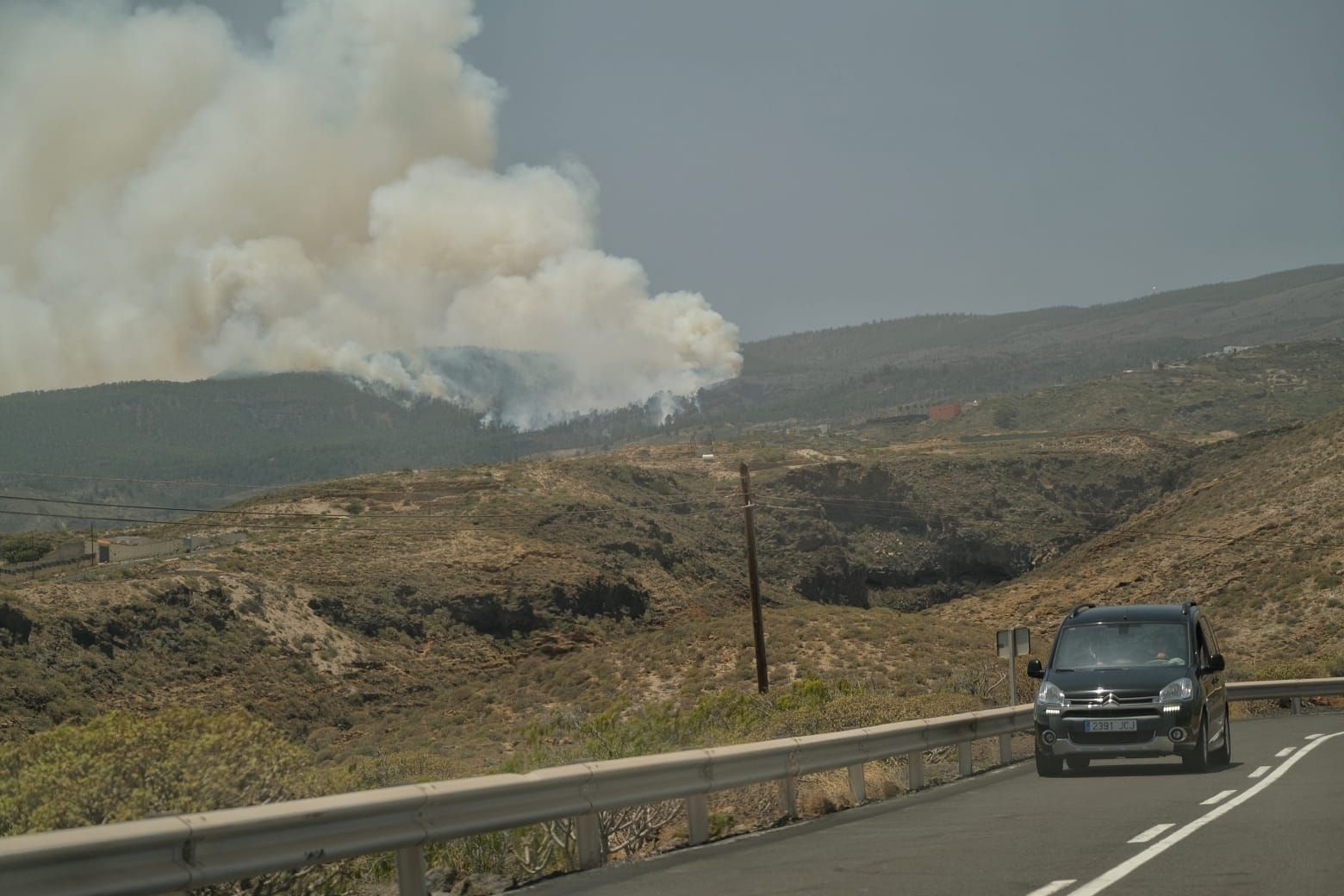 Incendio forestal en Arico