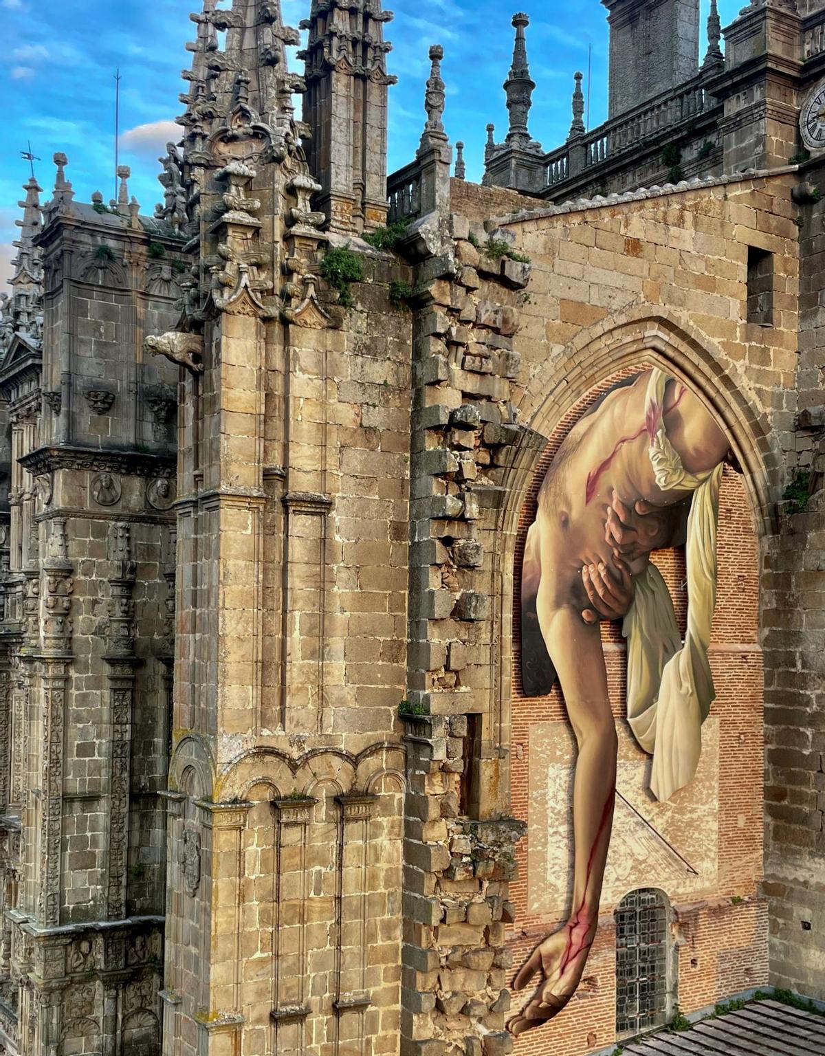 Mural de 'Brea' en la catedral de Plasencia.