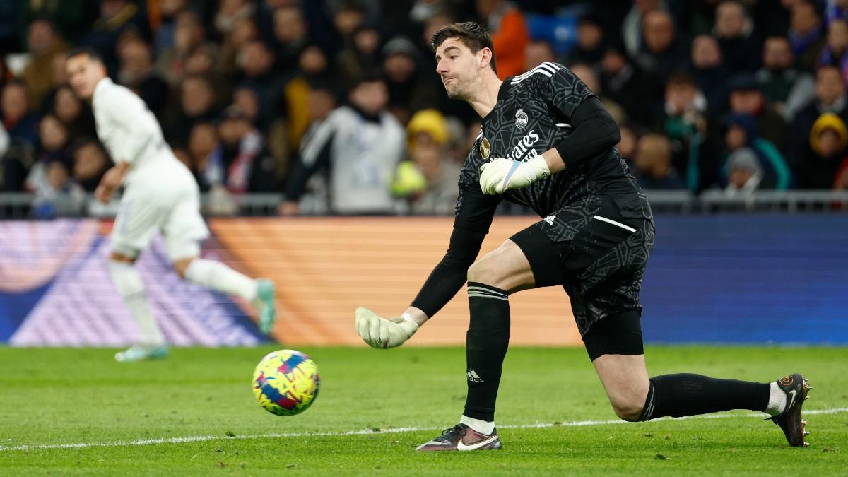 Courtois durante el partido ante el Atlético