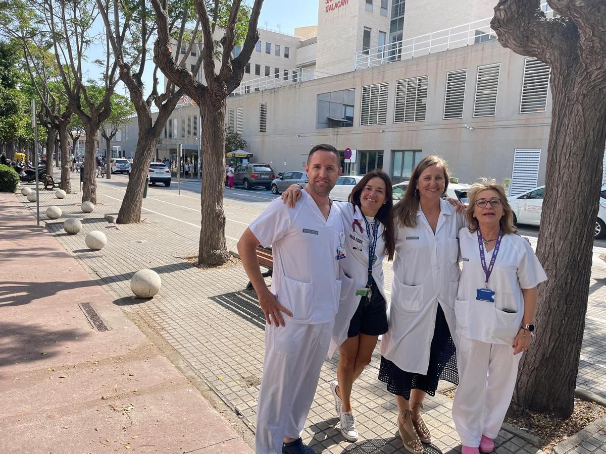 Los cuatro coordinadores de trasplantes del Hospital Sant Joan d'Alacant