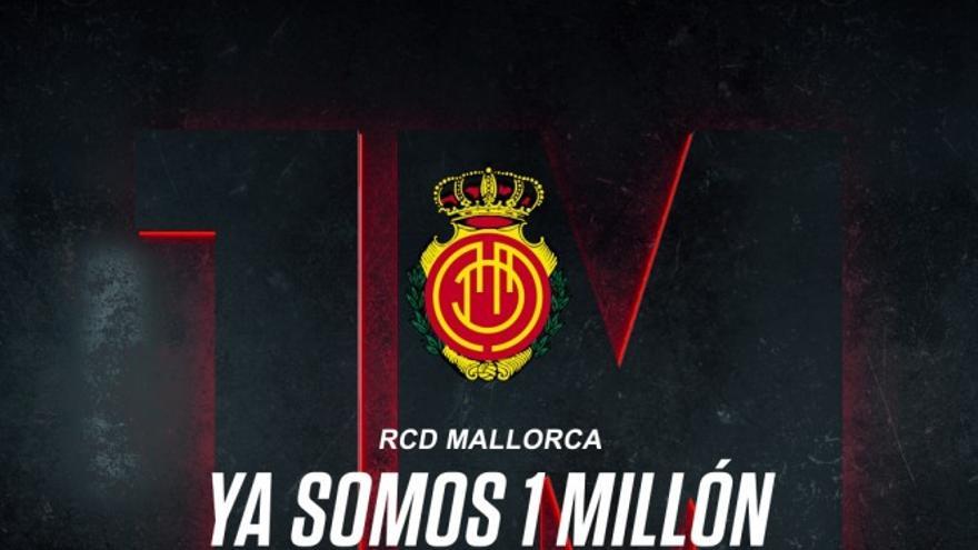 El Mallorca alcanza el millón de seguidores en redes sociales.