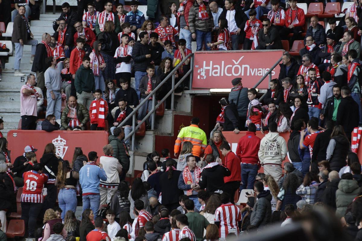 EN IMÁGENES: La suspensión del partido Sporting-Leganés por el fallecimiento de un aficionado