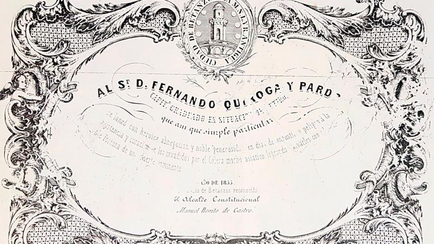 Diploma de reconocimiento al militar Fernando Quiroga y Pardo. Foto: Archivo JCO