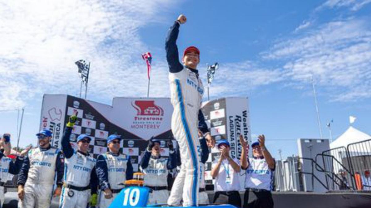 Àlex Palou celebra la victòria.  | INDYCAR SERIES