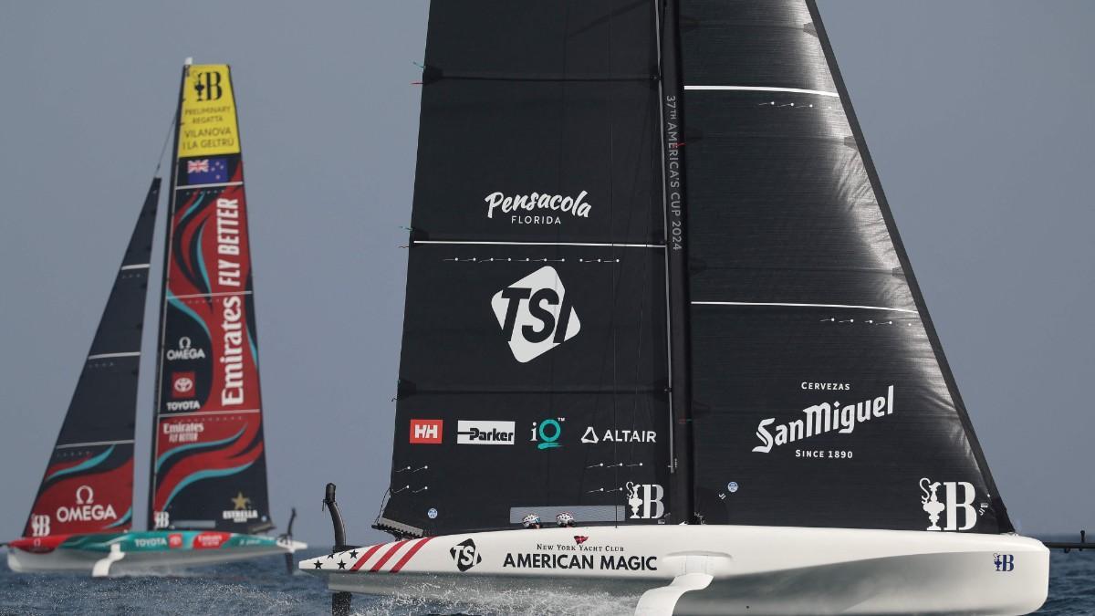 El American Magic, durante la jornada