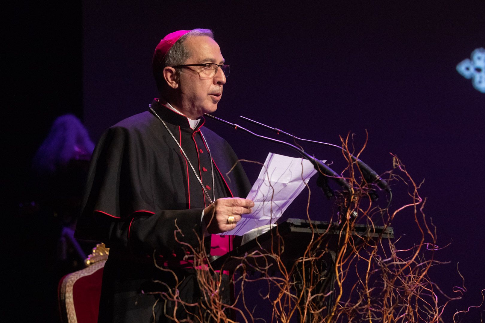 Fernando Valera, obispo de Zamora, durante el acto del pregón de Semana Santa.