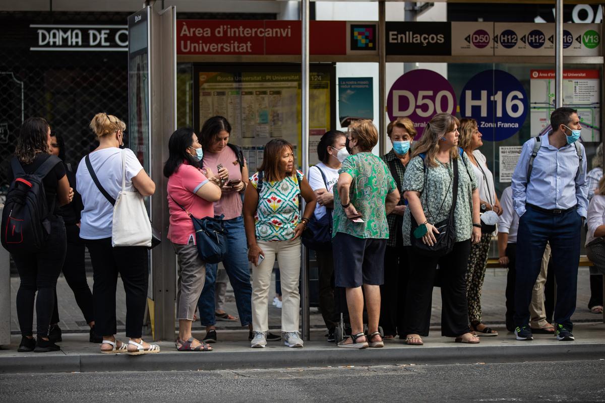 Primer día de huelga de autobuses en Barcelona