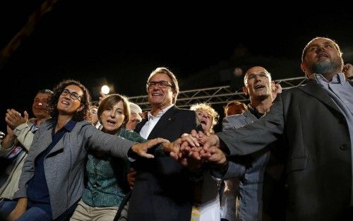 Junts pel Sí celebra su victoria en las elecciones catalanas