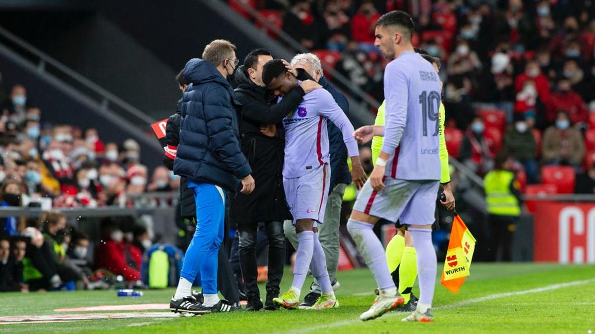 Ansu se marchó desconsolado del campo